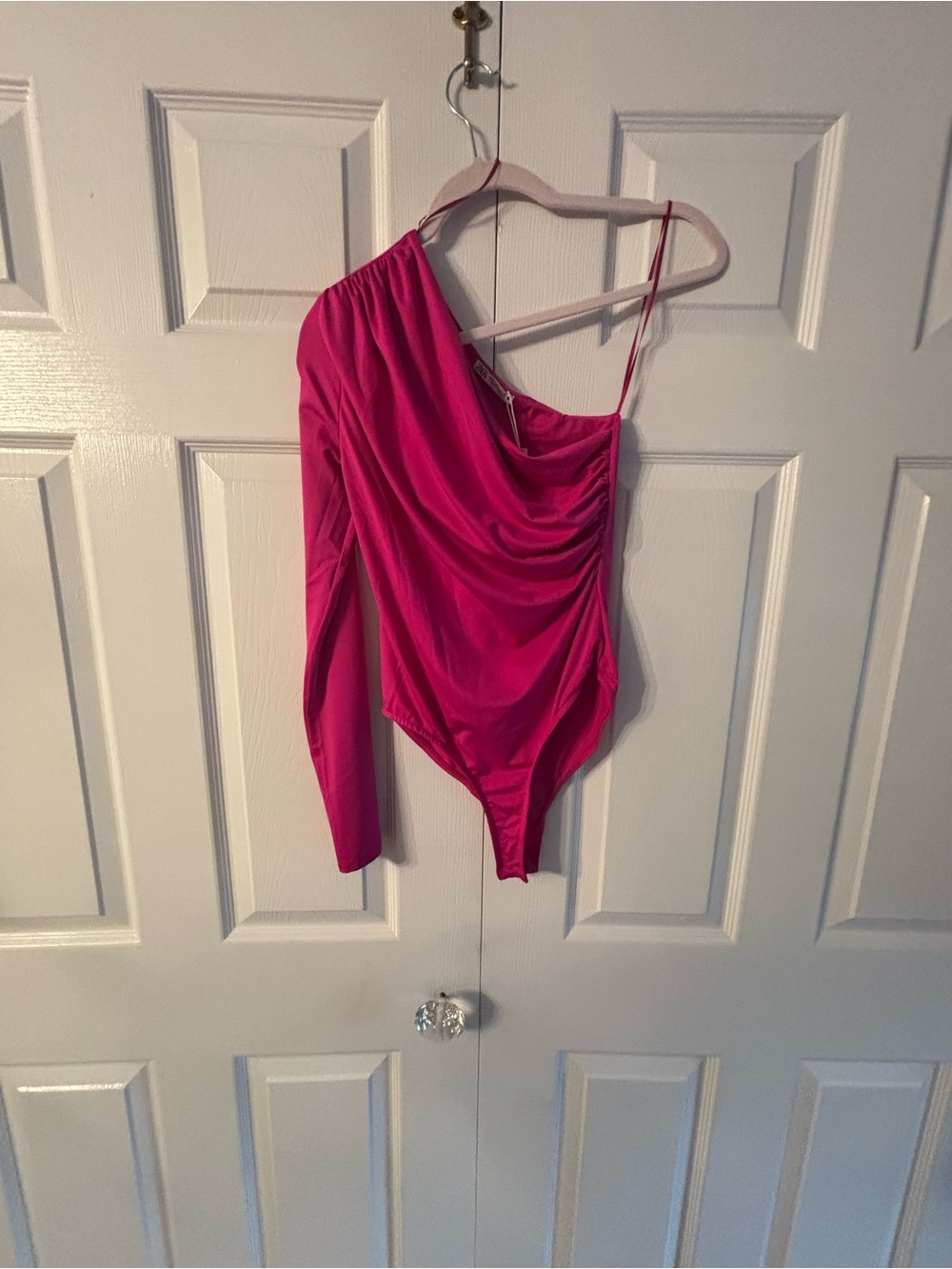 Zara Hot Pink One-Shoulder Bodysuit